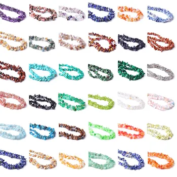 

37 Kinds Natural Gemstones Chips Beads Irregular Shaped 5-8MM Crushed Stone Bead Agat Quartz Jaspe Gem Beaded For DIY Decoration