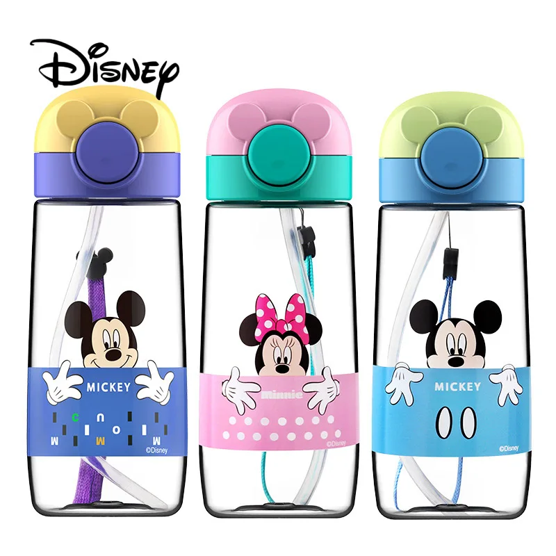 

Disney 360ML Children's Baby Water Bottle Mickey Minnie Kids Cup Girl Portable Feeding Bottle With Straw Leakproof Water Cups