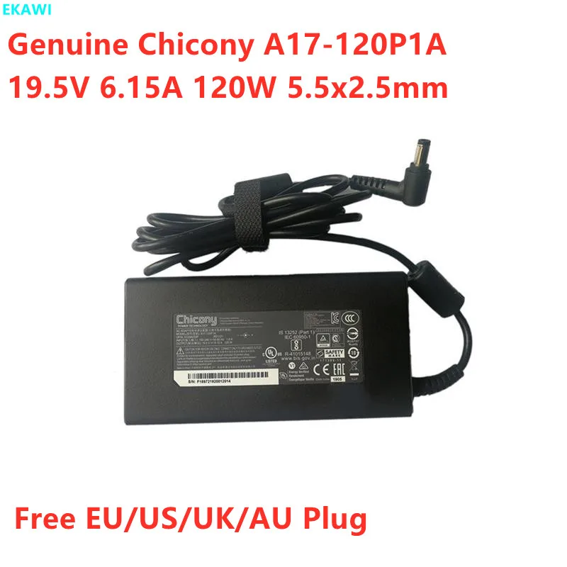 Оригинальный 19 5 V 6.15A 120W Chicony A17-120P1A A120A041P Тонкий адаптер переменного тока для MSI MS-16R