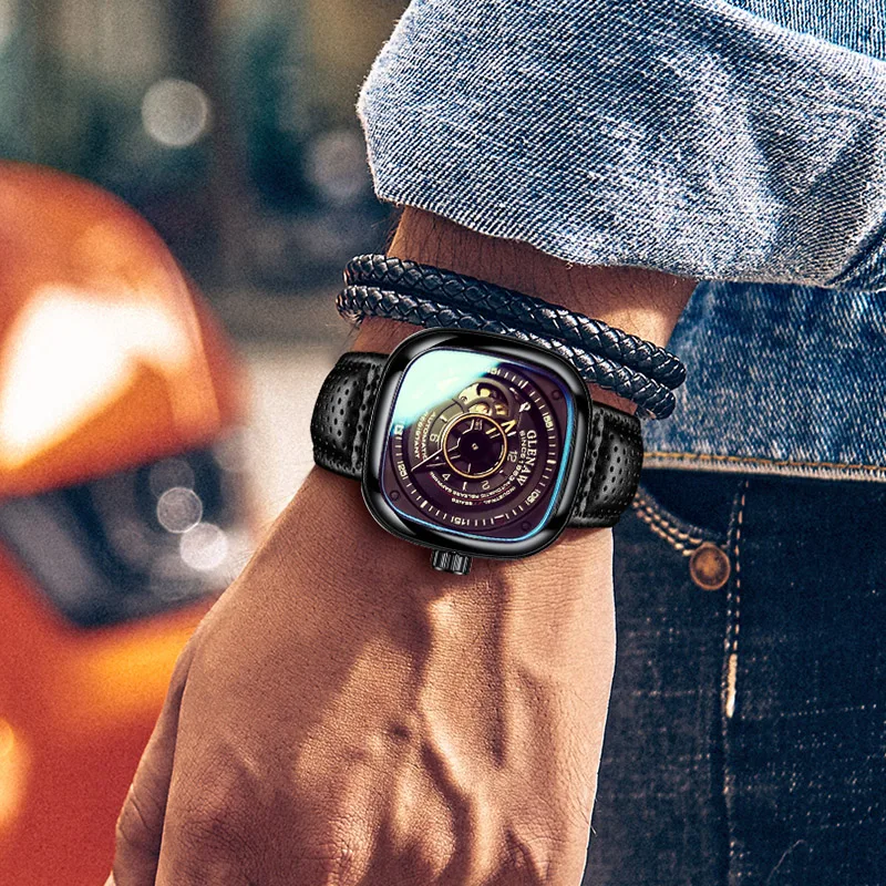 Glenaw Design Automatic Watch, Brand Men Hollow Automatic