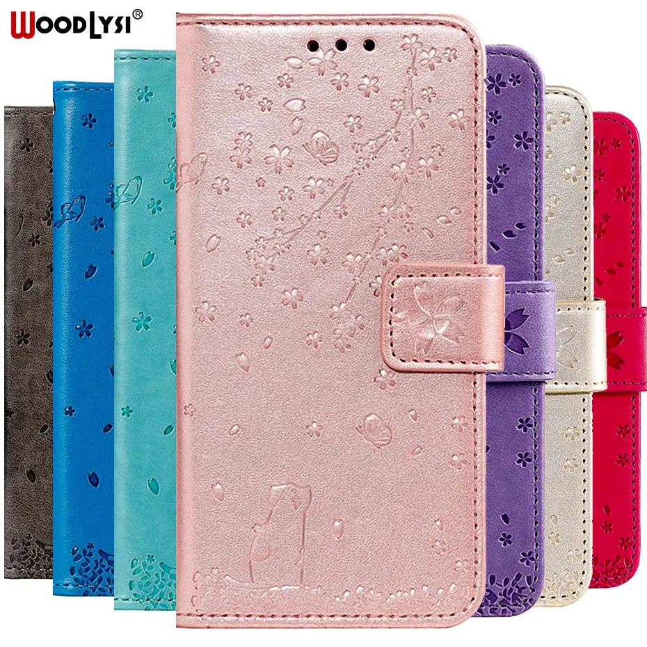 

3D Cat & Flower Flip Case For Sony Xperia L1 XA1 XA2 Wallet Capa Case For Sony Xperia XZ 1 Z5 PU Leather Flip Case