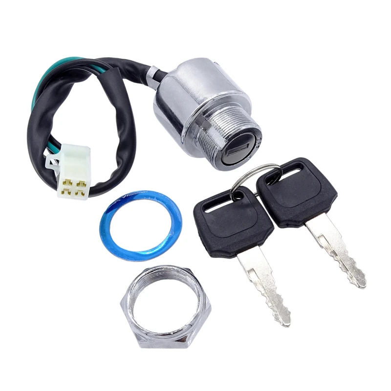 

4 Wires Electric Scooter ATV Moped Kart Metal Lgnition Key Switch Lock Moto Accessories for 4 Wheeler Kart Motorcycles Dirt Bike