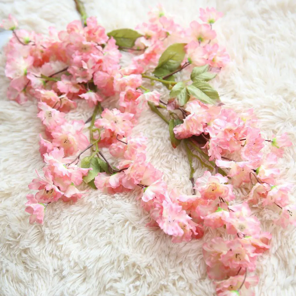 98,5 см поддельные цветы романтическая симуляция вишни цветы Свадебные украшения вечерние красивые искусственные Сакура празднование - Цвет: champagne color