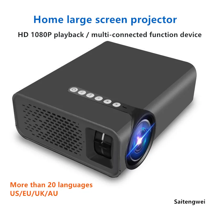 

[Black]Projector for Household Portable High Definition 1080P Projector