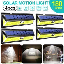 180 светодиодный светильник с датчиком движения на солнечной энергии COB 3 режима Открытый Сад Двор водонепроницаемый энергосберегающий путь Солнечная настенная лампа