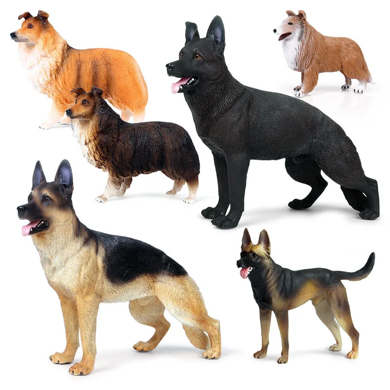 New Simulation Big Size Animal Model Hound Dog Figurine Solid Plastic  Material German Shepherd Action Figure