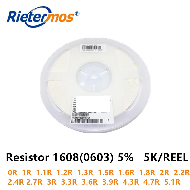 Резистор 1608 0603 5% J 0R 1R 1.1R 1.2R 1.3R 1.5R 1.6R 1.8R 2R 2.2R 2.4R 2.7R 3R 3.6R 3.9R 4.3R 4.7R 5.1R|Запасные части| |