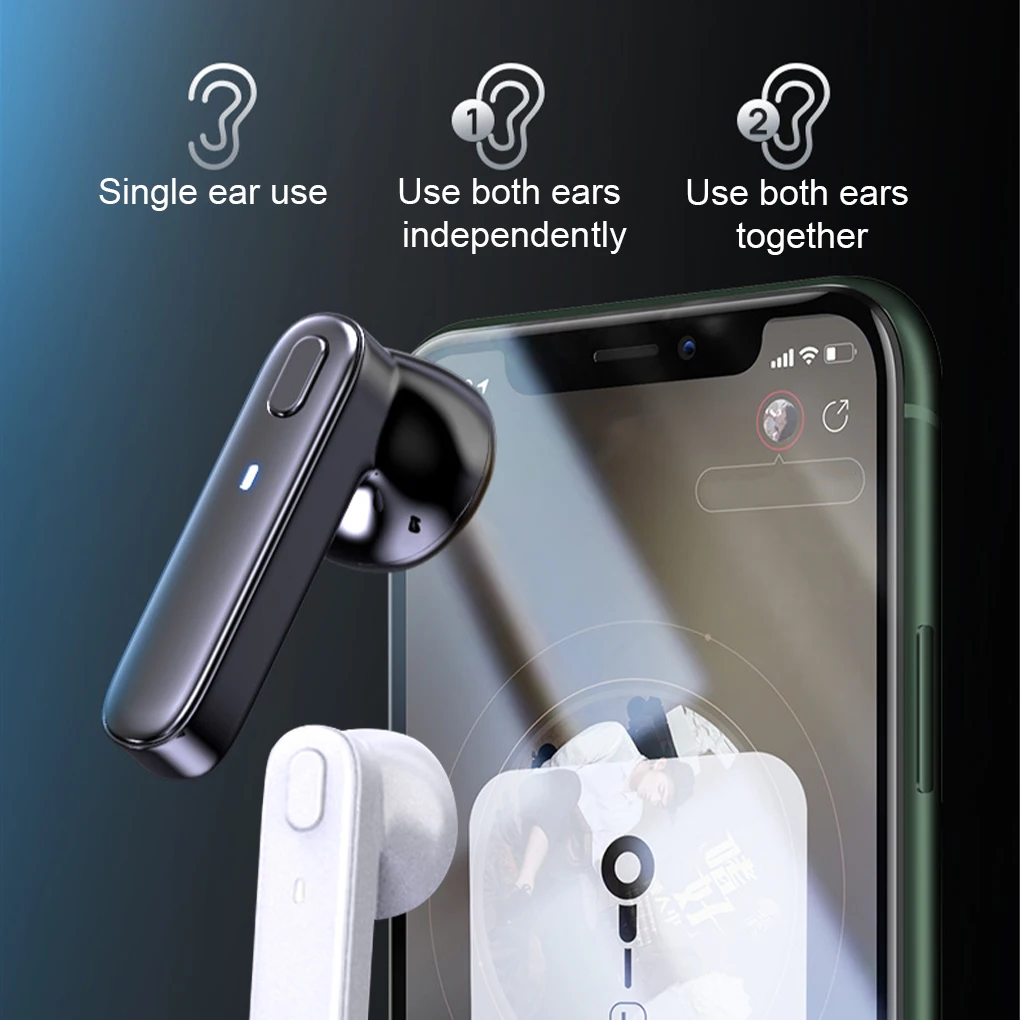 R20 TWS Earphone Bluetooth-compatible Wireless Headset Deep Bass Earbuds True Wireless Stereo Headphone With Mic Sport Earphone