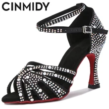 Women Rhinestones Latin Dance Shoes Tango Salsa Ballroom Dance Shoes Women Wedding Shoes Ladies Indoor sandals Dance Sneakers