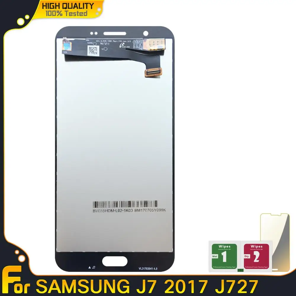 100% New AMOLED LCD For Samsung Galaxy J7 J727 2017 SM-J727P J727V J727A Screen Display Touch Digitizer Assembly Replacement | Мобильные