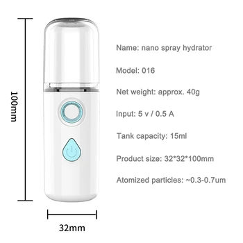 

Mini Hand-Held Humidifier Hydrating Nano Facial Sprayer Nebulizer SteamerAnti-Aging Wrinkle Women Beauty Skin Care Instruments