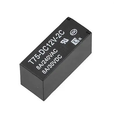 

Black Plastic Shell 8 Pins 12V DC DPDT 2NO 2NC Power Relay