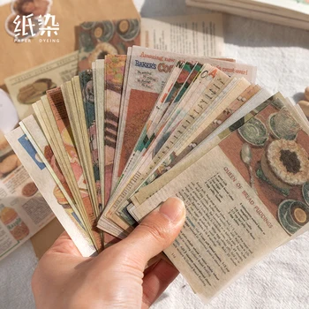 

60pcs Retro Old Time Series Bear Handmade Decorative Stickers Scrapbooking Stick Label Diary Stationery Album Vintage Stickers