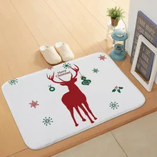 Входной Ковер двери ванная комната Противоскользящий коврик рождественские бытовые украшения Санта-Клаус коралловый бархатный коврик 40x60 см 1 шт