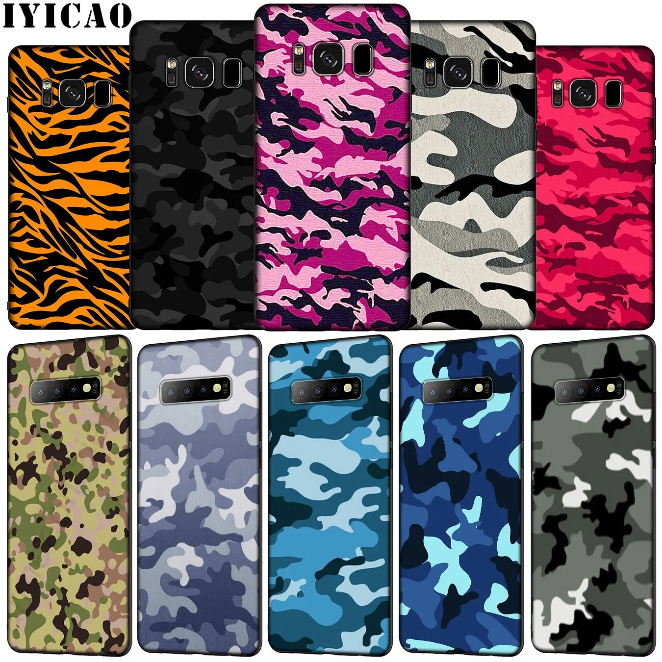IYICAO Camouflage Pattern Camo military Army Soft Phone Case for Samsung Galaxy S20 Ultra S10e S9 S8 Plus S6 S7 Edge S10 Lite | Мобильные