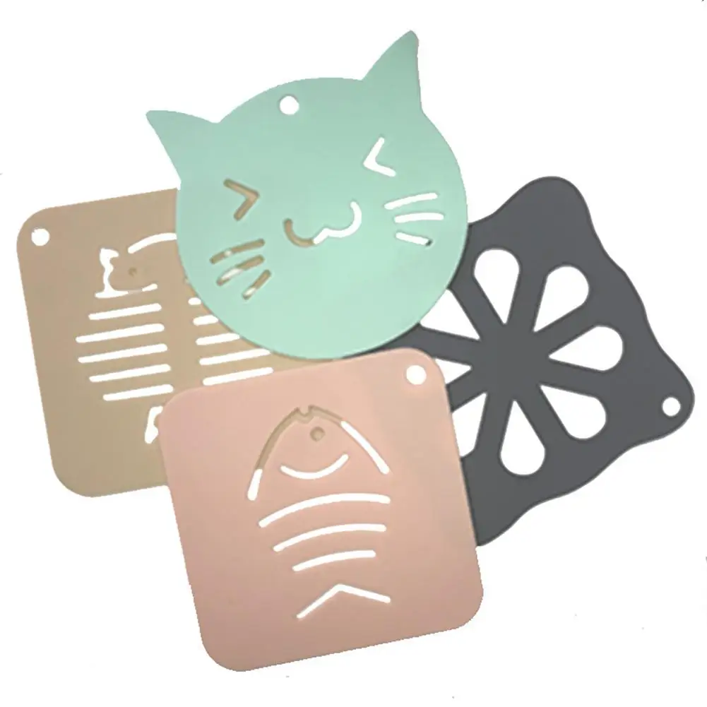 1Pc Silicone Cup Mat Colorful Jelly Cat Shape And Fish Pattern Coaster Creative Non-slip Insulation Pad Coaster Kitchen Gadget