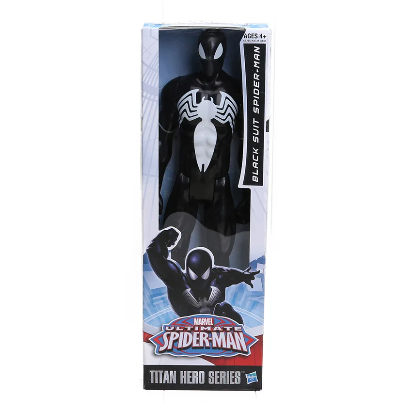 black spider box 30 см игрушки Marvel Мстители 4 эндигра Человек-паук танос Халк ПВХ Фигурка Железный человек Капитан Америка Черная пантера фигурка-модель - Цвет: black spider box
