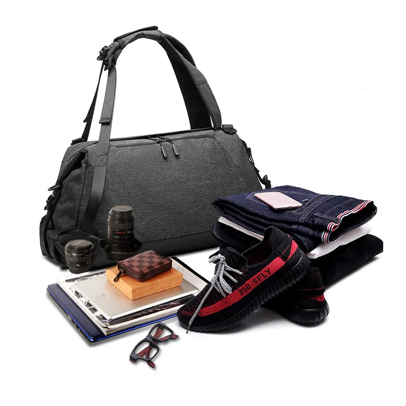 Large Capacity Folding Sport Gym BagYoga Fitness Bag Female Travel Men Handbag Outdoor Sports Training Backpack With Shoe Pouch