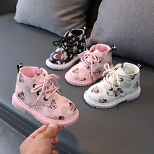Chaussures pour les premiers pas à lacets, classiques, tendance, adorables, dessins animés Disney, 5 étoiles, pour filles et garçons