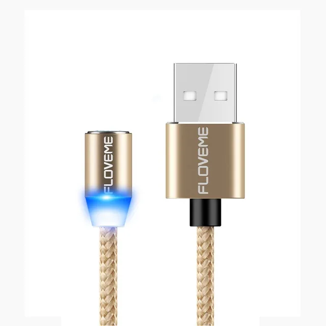 FLOVEME 1 м Магнитный зарядный кабель Micro USB кабель для iPhone 11 Pro Max XR 8 Магнит Зарядное устройство usb type C кабель зарядный провод шнур - Цвет: Only Gold Cable
