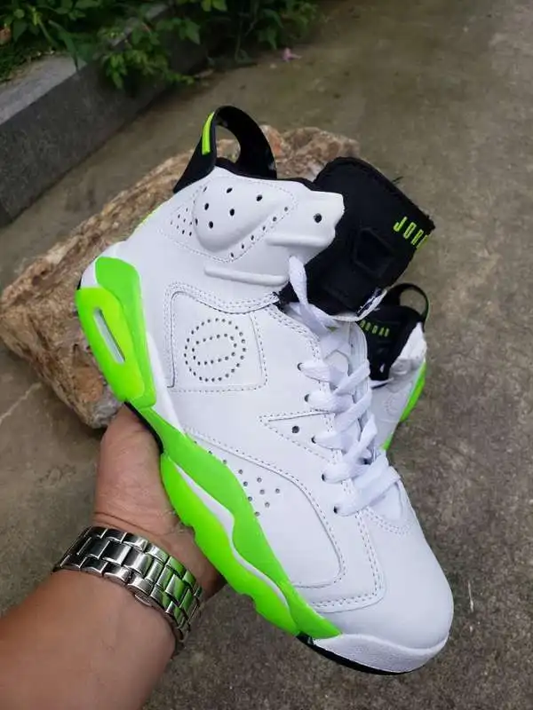 Новинка Jordan 6 Ретро Мужская обувь Баскетбольная обувь кроссовки поколение белые и зеленые крылья износостойкие 543390 448