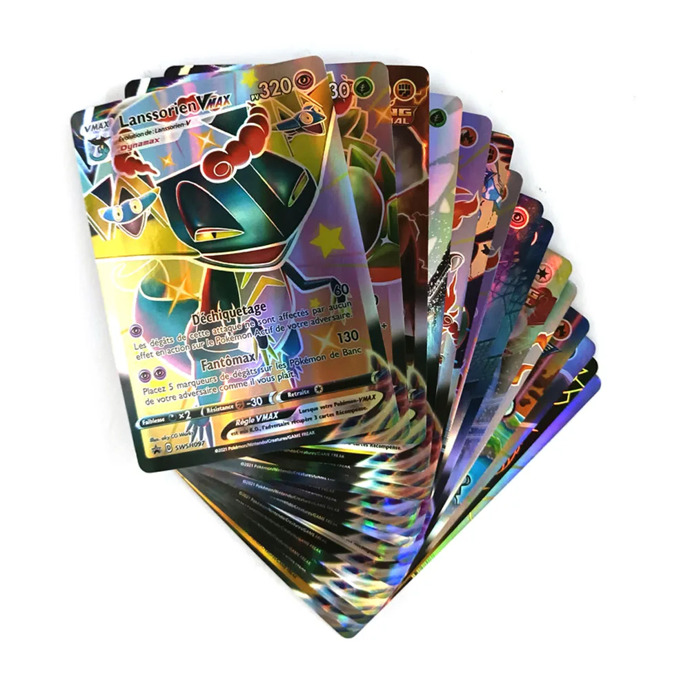 22 New Pokemon Cards French Latest Vmax Energy Holographic Rainbow Game Card Kids Franais Toy Game Collection Cards Aliexpress