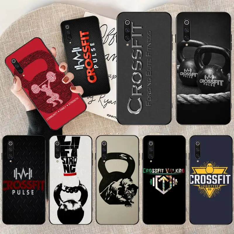 Черный мягкий резиновый чехол PENGHUWAN из ТПУ с надписью keep calm and crossfit для телефона