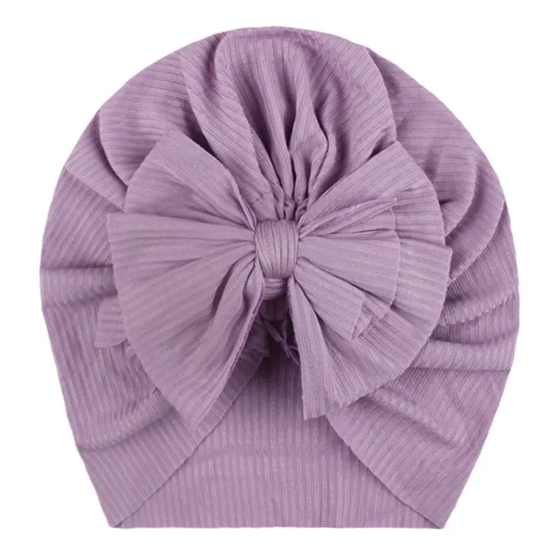Toddler Newborn Baby Soft Cap Bonnet Kids Hat Casual Lovely Flower Baby Hat Soft Baby Girl Hat Solid Color Turban Infant skully hat with brim