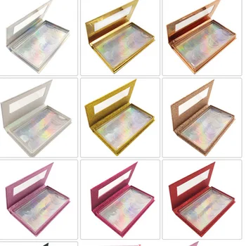 

10set Wholesale Square False Eyelash Packaging Box Fake 3d Mink eyelashes Boxes Faux Cils lash strip Case Empty