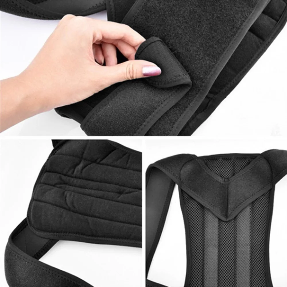 Unisex Black Posture Corrector Corset Beauty Adult Posture Corrector Belt Polyester Fiber Body Contouring Posture Corrector