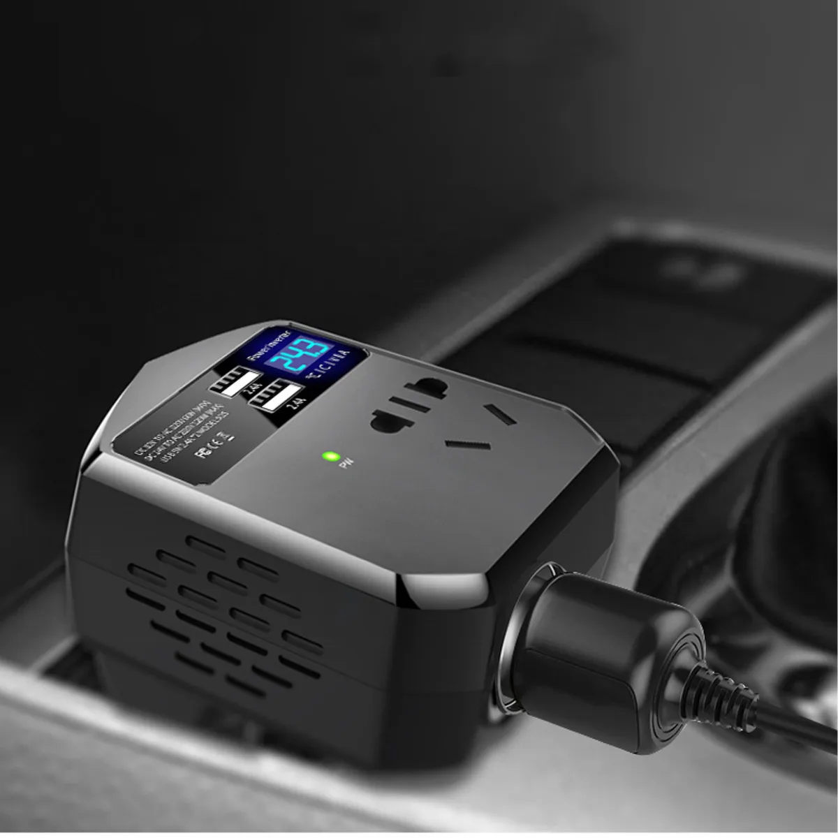 Мини-автомобиль Мощность инвертор 12V 200W Мощность инвертор 12 V/24 V Авто адаптер модифицированный синусоидный инвентор с инверсор ЖК-дисплей Дисплей Быстрая зарядка