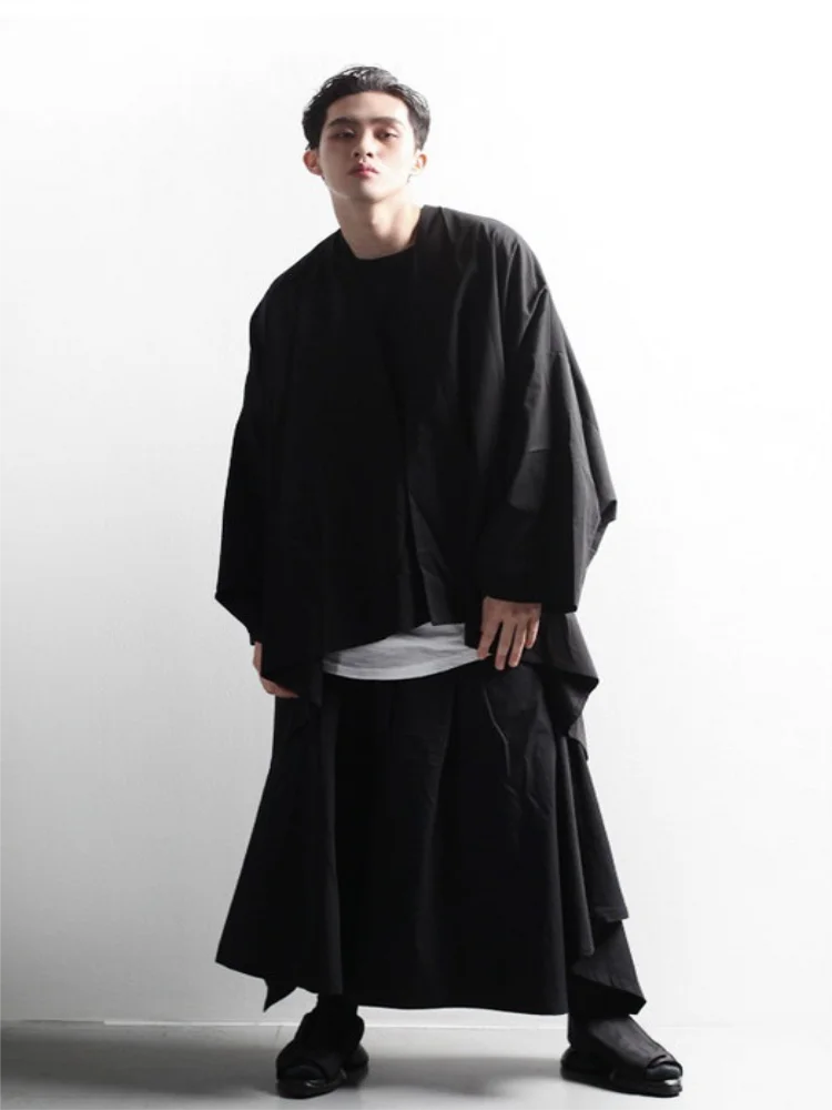 Men's Wide-Leg Pants Spring And Autumn New Classic Dark Irregular Design Japanese Trend Loose Leisure Large Size Pants