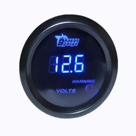 

2-Inch 52 Mm Black And White with Pattern Case Blueray Digital Voltmeter Automobile Instrument Panel Modified Car Instrument