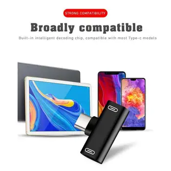 

Headphone Audio Charging Charger Adapter Splitter Converter For Huawei For Xiaomi Type Adapter Dual USB-C Earphone C O5C7