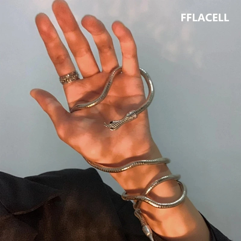 Многослойное ожерелье FFLACELL в стиле панк колье и браслет из металлического сплава