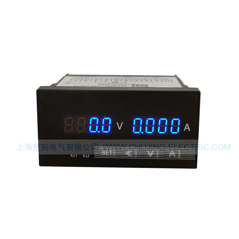 

AC 500V , 5A single phase AC voltage and ampere meter A V combination panel meter with high limit and low limit output