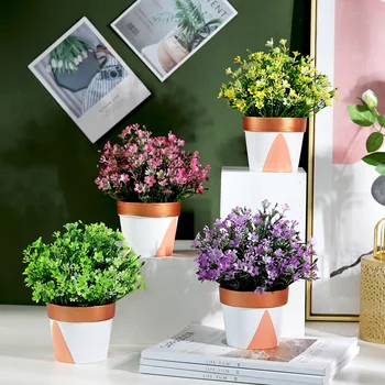 

Spring grass chrysanthemum simulation potted set ornaments home green plant decoration jute chrysanthemum fake flowers