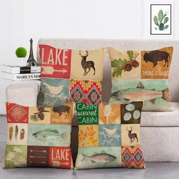 

Lake Cushion Cover Home on the range Mandarin Fish Colorful Soft Throw Pillow Cover Decorative Sofa Pillow Case Pillowcase T235