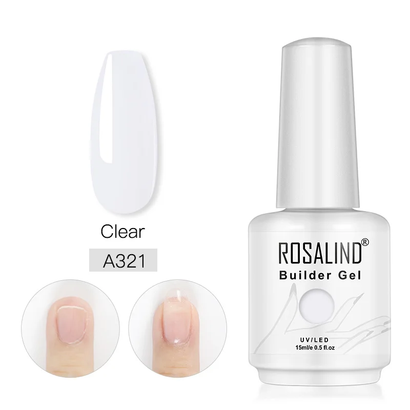 15ML A321 ROSALIND 15 мл строительный Гель-лак для ногтей прозрачный гель-лаки для ногтей для нейл-арта предназначен для замачивания полупостоянная Ультрафиолетовая лампа для маникюра - Цвет: 15ML A321