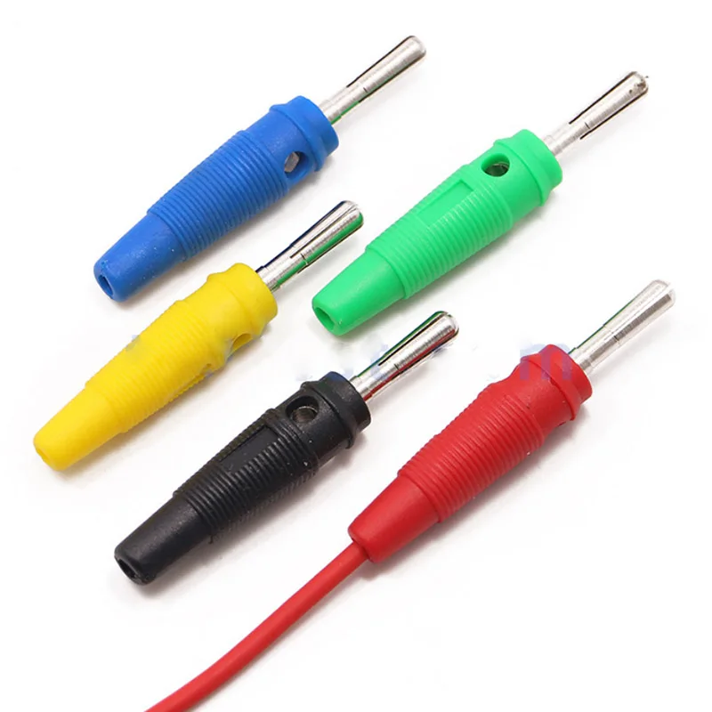 4mm Banana Plug High Current Insulated Shrouded Stackable Connector Screw connection red black blue green yellow Cross slot |