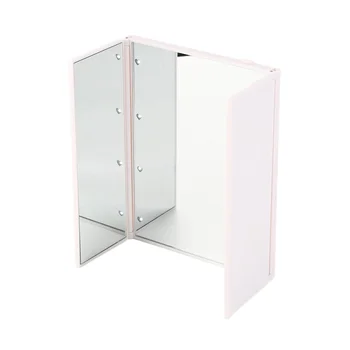 

Brand New and High Guality 1 pcs Super Bright LED Lights Foldable Triple Mirror With Magnetic Opening Makeup Mirrors