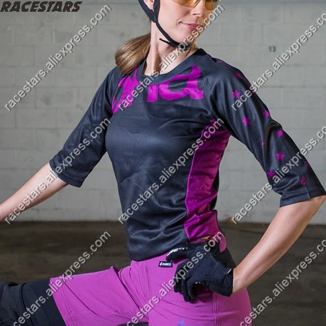 Ladies Cycling Jersey Women Summer 3/4 Short sleeve Female 2020 Cycling Clothing MTB BMX Road Bike Riding Wear Breathable Tshirt