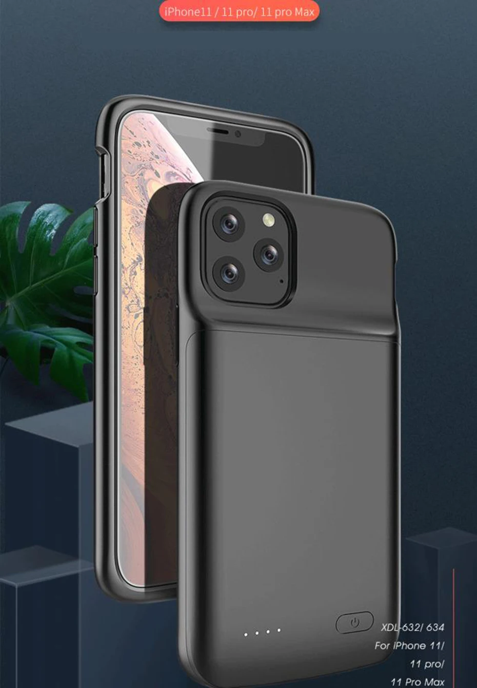 Чехол с зарядным устройством на 5000 мА · ч для iPhone 11 Pro Max беспроводной зарядный