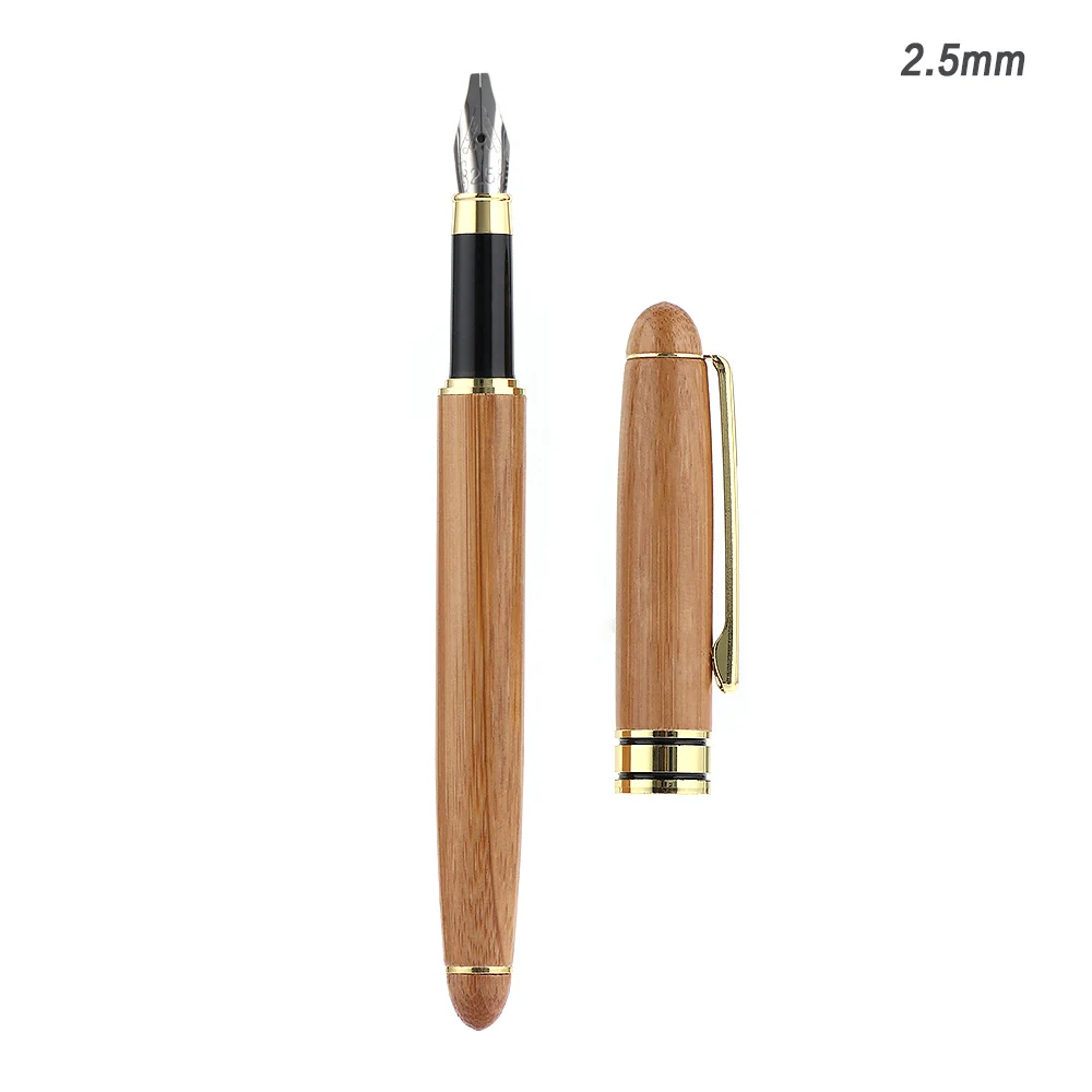Ретро бамбуковая каллиграфия, авторучка, широкая заглушка, Зубило-остроконечное перо 0,7 мм-2,9 мм, инструменты для письма, школьные офисные принадлежности - Цвет: 2.5mm