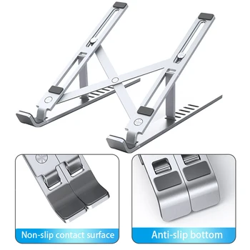 

Lazy Portable Universal Modern Aluminum Alloy Ergonomic Foldable Cooling Laptop Holder Adjustable Height Desktop Tablet Stand