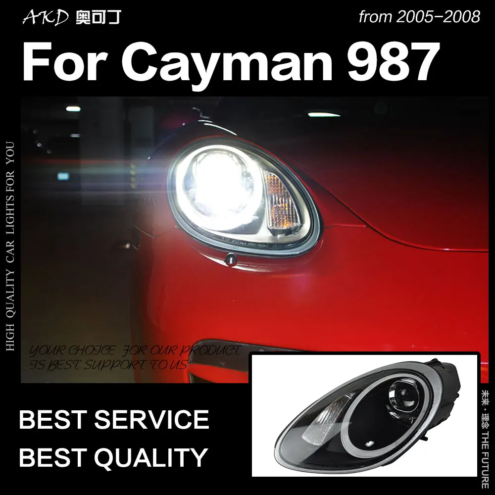AKD автомобильный Стайлинг для Porsche Cayman 987 фары 2005-2008 Boxter светодиодный фонарь DRL высокий низкий пучок ксеноновая фара аксессуары