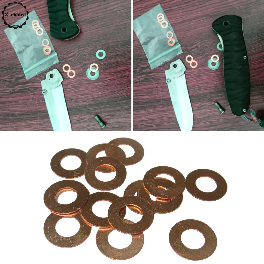 10pcs Folding Knife Bronze Washers Size 12.7*6.35*0.38mm Knife