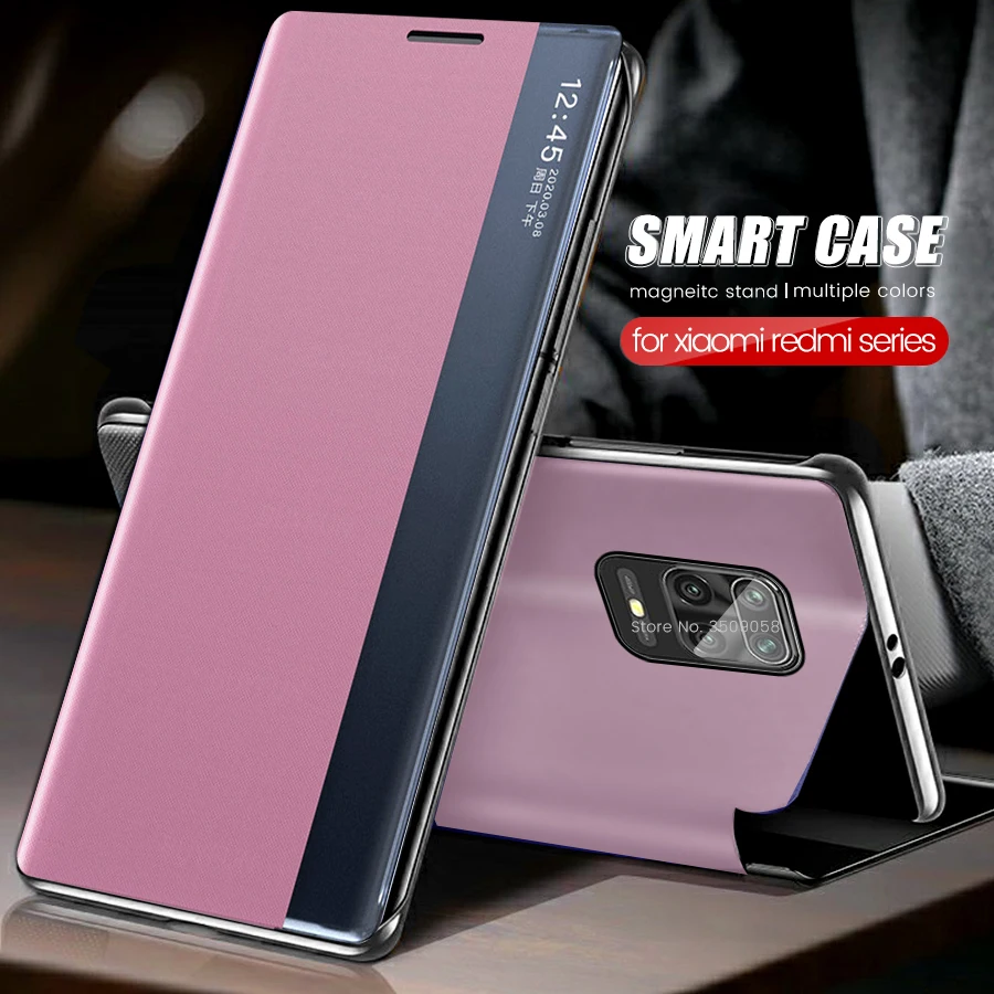 Умный кожаный флип чехол с подставкой для мобильного телефона xiaomi mi 10 coque capa on redmi