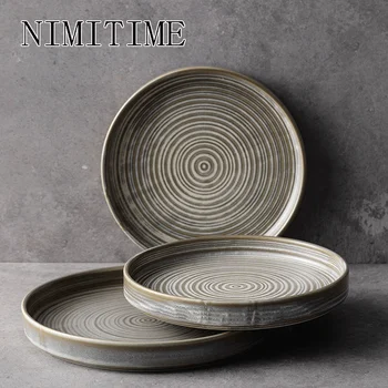 

1 PC NIMITIME European Style Ceramic Flat Steak Plate Dinner Western Food Nordic Home Western Food Pasta Dinner Plate