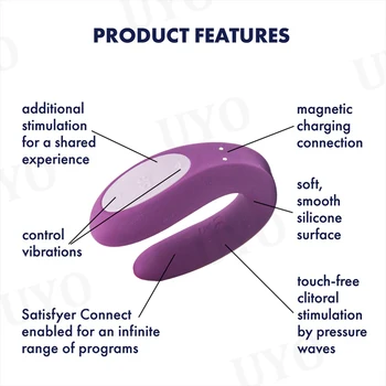 Satisfyer Double Joy app controlled vibrator silicone sex toys for couples 10 vibration IPX7 waterproof vibrators for women UYO 5